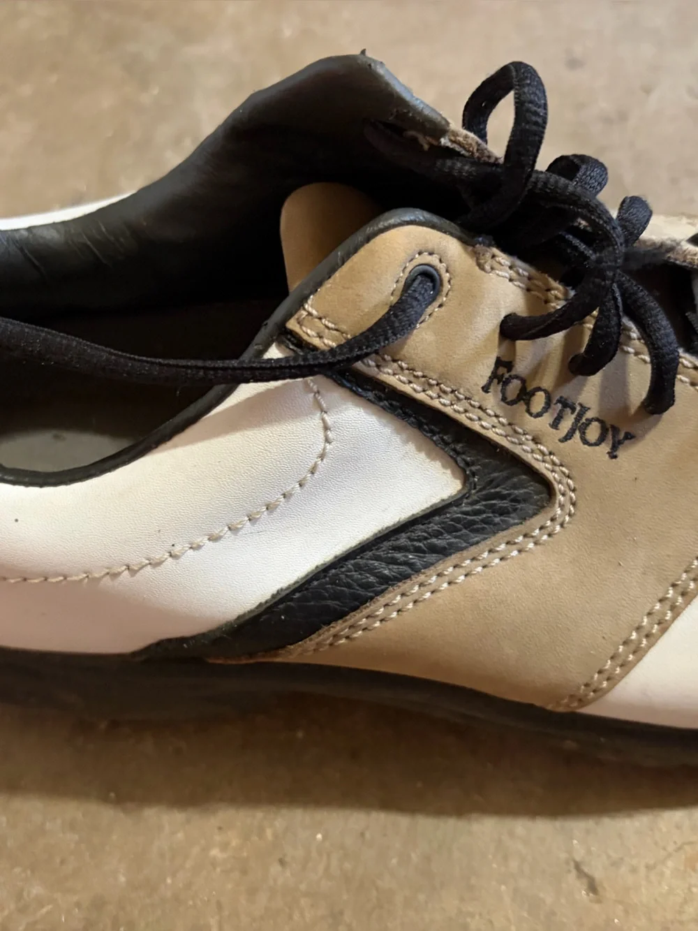 FootJoy White and Tan Lace-Up Golf Oxfords